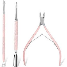 Makartt Cuticle Trimmer with Cuticle Pusher and Cuticle Nipper, 3 Pcs Cuticle Remover Tool Set, Professional Stainless Steel