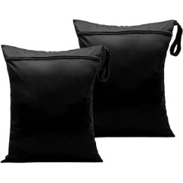 2Pcs Wet Dry Bags 11.6x13.8 inch Wet Dirty Laundry Bag Waterproof Dry Wet Bag Cloth Nappy Wet Bags Changing Bag Organiser