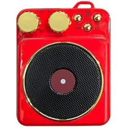 Mini Portable Speaker, Record Players for Vinyl with Bluetooth, Creative Retro Card Atomic Record P