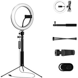 OSALADI 1 set Stand Shooting for Broadcast Practical Self-portrait Phones Cameras Circle Holder Clip Live Stream Dimmable