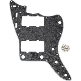 Musiclily Pro 13-Hole Guitar Pickguard for USA Vintage 60s Jazzmaster and SQ Classic Vibe, 4Ply Black Pearl