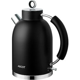 ASCOT Electric Kettle, Stainless Steel Electric Tea Kettle Gifts for Men/Women/Family 1.6L 2200W Retro Tea Heater & Hot Water