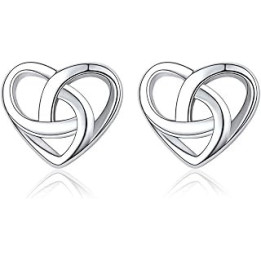 925 Sterling Silver Celtic Knot Earrings For Women Gold/Rose Gold Plated Irish Protection Jewelry Hypoallergenic Earring(with