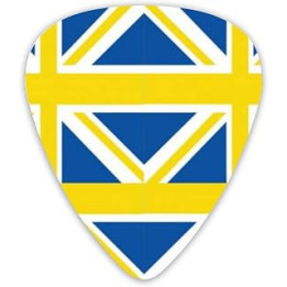 Guitar Picks Leeds Blue White Yellow Union Jack Flag Premium Picks Sampler Unique Guitar Gift (12 Count)