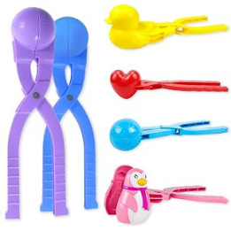Sly Sippy Sand Mould Mold Toys Kit [5 Pack] Sand Beach Ball Maker Shape Duck Heart Soccer Snowman Pengiun Shaped Snow Snowball