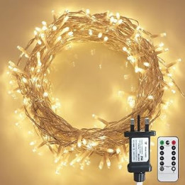 STARKER [Timer & Remote] 22m 200 LED Fairy Lights Plug in, Mains Powered Waterproof Dimmable 8 Modes String Lights for Bedroom