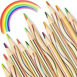 ThEast 30 Piece Rainbow Coloured Pencils, 4 in 1 Colouring Pencils for Kids Children, Multi Coloured Pencils for Adults