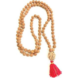 Rudraksha Japa Mala Rosary 108 beads with 3 Mukhi Guru bead for prayer meditation yoga premium hand made UK seller