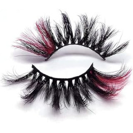 KFZR Colorful Mink Eyelashes Halloween Colored Long Dramatic False fake Eyelashes Party 25MM (45A-5C)