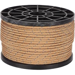 CHICIRIS Camping Tent Rope 50 Meters High Density Anti UV Wear Resistant Khaki Reflective Outdoor Camping Rope PP Material