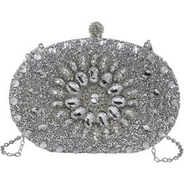 Women Evening Bag Rhinestone Clutch Purse Sparkly Sequin Handbag Bridal Wedding Purse Crystal Clutch Bag Glitter Shoulder Bag