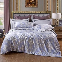 PERTID Quilt Cover Pillowcase Bed Sheet Four-Piece Bedding Set (Lyocell) Fabric Reactive Printing Satin 1.5m/200230cm