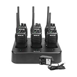 Retevis RT21 Walkie Talkie Long Range, Handheld Radio Walkie Talkie for Adults with 6 Way Socket, VOX, Squelch, Rechargeable 2