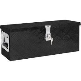 vidaXL Storage Box Hallway Storage Chest Blanket Trailer Box Tool Chest Organiser Storage Case with Lid Black 60x23.5x23 cm