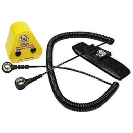 NOSHOCK ESD Anti-Static 12ft (3.6m) Coiled Cable, Wrist Strap & Ground Adapter UK Kit