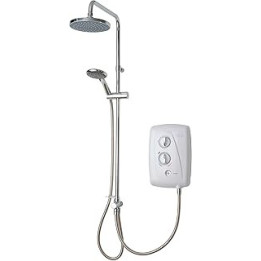 Triton Showers T80 Easi Fit Plus DuElec™ | Shower Electric | 10.5 KW I White I Electrical Showers | with Rainfall Showerhead