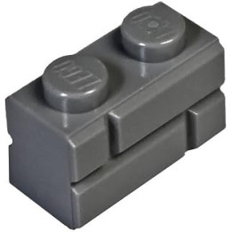LEGO Parts and Pieces: Dark Gray (Dark Stone Grey) 1x2 Masonry Profile Brick x100