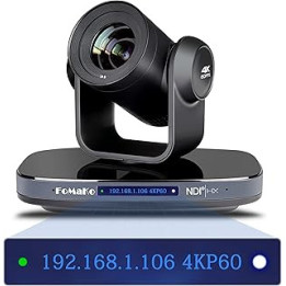 FoMaKo 4K NDI Camera 60FPS 20X Optical Zoom, AI Auto-Tracking NDI PTZ Camera, USB3.0 3G-SDI HDMI 4K PTZ Camera for Church