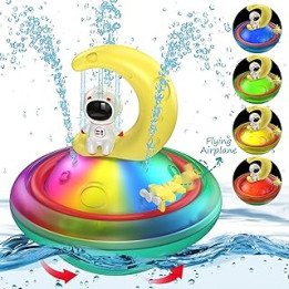 Baby Bath Toys for Toddlers, CRIOLPO Spray Water Toy Rotation Baby Light up Bath Toys, Automatic Induction Sprinkler Shower