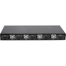 Goshyda KVM Switch, 4-in-1-out 18Gbps High Definition Multimedia Interface Screen Switcher, Shared Keyboard Mouse Control Host