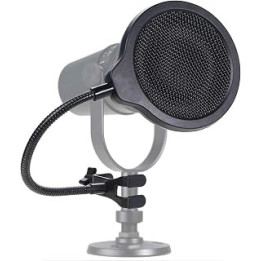 MV7 Microphone Pop Filter Mask Shield For Shure MV7 Mic, 4 Inch 3 Layers Windscreen with Flexible 360°Gooseneck Clip by SUNMON
