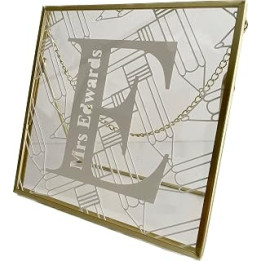 Framed Paper Cut Personalised Pencil Artist Teacher Nursery School Artwork Initial and Name Frame options available. Gift