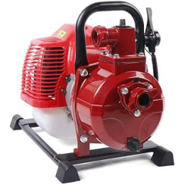 1" Petrol Water Pump with Hose 2HP 42.5CC Engine Garden Pump Pond Pump Motor 40F Engine Cooling Water Pumps with 2m Pipe 1.45kw