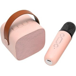 Karaoke Machine, 3.5mm AUX Compact 3 Sound Generating Units Wireless 5.3 Speaker Support Memory Card With Wireless Microphone