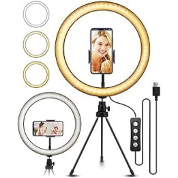 ZXM Ring Light 10 Inch Ring Fill Light Mobile Phone Photo Live Tripod 26cmLED Light (Size : 10 Inch)