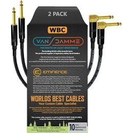 2 Units - 30 CM - Van Damme Pro Grade Classic XKE - Premium Ultra-Flexible Multi-Shielded Guitar Instrument Effects Patch Cable