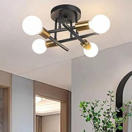 Hudi Fyier Modern Chandelier Light Fixtures 4 Light, Industrial Vintage Style Light Fitting, Ceiling Light for Bedroom Kitchen