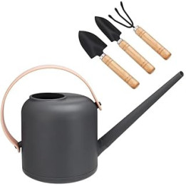 Opopark Indoor Watering Can Long Spout Watering Can with Gardening Tools Set, Mini Plant Watering Can Indoor Outdoor 1.8L Water