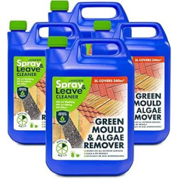 Jarder Spray & Leave 4 x 5 Litre Concentrate Cleaner - Patio Fencing Decking - Green Mould & Algae Killer (20L)