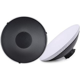 Andoer 16inch Bowens Mount Beauty Dish Diffuser Reflector + Honeycomb Grid + Soft Cloth White Inner for Photo Studio Bowens