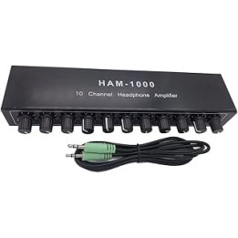 LSYJYI Stereo Headphone Amplifier Multi-Channels Audio Distributor Control DC12-24V 1 Input 10 Outputs -1000