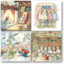 Museums & Galleries Christmas Cards Pack of 16 - Cosy Christmas - Brambly Hedge - Eco-Friendly and Recyclable