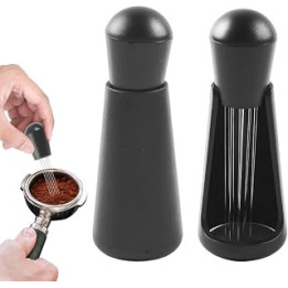 SUNERLORY Coffee Distributor, Espresso Distribution Supplies, Detachable Powder Press, WDT Tool with 7 Needles, Plastic Needle