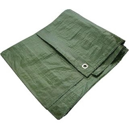 HEAVY DUTY TARPAULIN TARP LIGHTWEIGHT WATERPROOF GROUND SHEET COVER GREAT VALUE [GREEN,10X8FT / 3MX2.4M]