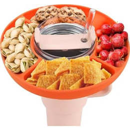 COLORFULDIY Snack Ring for Cup 4 Compartment Snack Container Safe Silicone Cups Snack Tray Reusable Cups Snack Platters