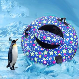 YAHAO Snow Sled for Adults,Inflatable Snow Tube, Heavy Duty Inflatable Snow Tube Sled for Kids and Adults, Giant Snow Toys for