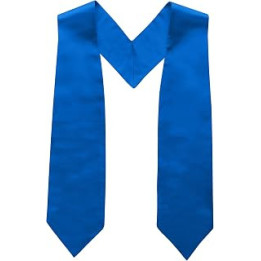 TopTie Unisex Graduation Stole Plain Color Graduation Honor Stole for Adult- Blue 58" Long