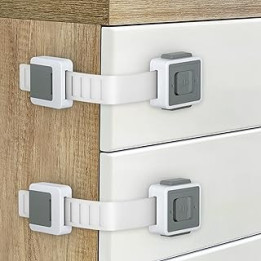 Child Safety Cupboard Locks AOSITE 6 Pack Adjustable Cupboard Locks for Kitchen Cupboards Baby Safety Fridge Lock Cupboard Lock