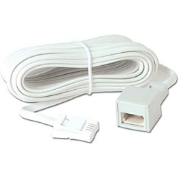 Cambridge LifeStyle BT 10m Telephone Extension Cable Suitable for BT Landline Phone Line Long White Cord, Fax And Other Networks