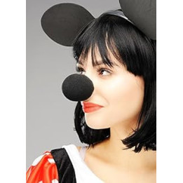 Minnie or Mickey Mouse Style Black Sponge Nose