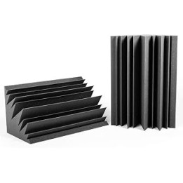 Bass Trap Absorber Studio Pro Set for Low Frequencies 2 Pieces 60x30x30cm High Sound Absorption Foam for Low Frequencies