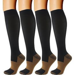 Copper Compression Socks For Men & Women Circulation-Best For Medical Running Hiking Cycling 15-20 mmHg
