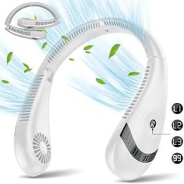 Mini Portable Neck Fan, Rechargeable 5000mAh Foldable, Bladeless USB-Powered Hands-Free Fan 360 degrees Airflow, 3 Speeds