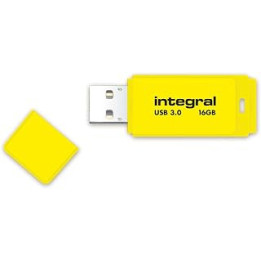 Integral INFD16GBNEONYL3.0 Neon 16 GB USB 3.0 Flash Drive - Yellow (Up to 110 MB/s)