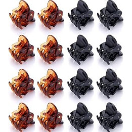 JANYUN 24 Pcs Mini Claw Clips Non Slip Hair Claw Clips Clamps for Women Girl's Hair (Black and Brown)