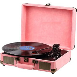 ROLTIN Record Player Turntable Support 7/10/12 ″ Vinyl Records,Headphone Jack,3-Speed Turntable With Bluetooth,Portable